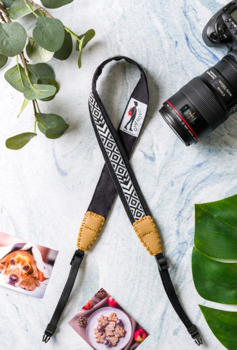 Missbao Handmade Workshop - Hand-sewn multi-purpose strap for stress relief - suitable for mobile phones, cameras, bags and water bottles - Cameras - Cotton & Hemp Black