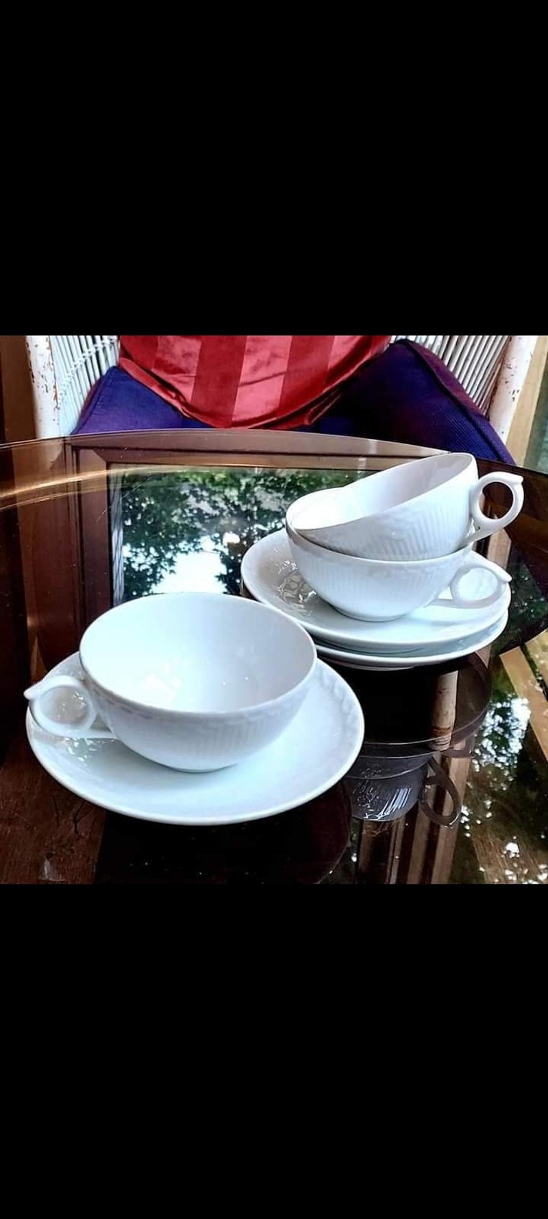 丹麥Royal Copenhagen皇家哥本哈根白色蕾絲骨瓷咖啡杯盤一杯ㄧ盤 - 咖啡杯/馬克杯 - 陶 白色
