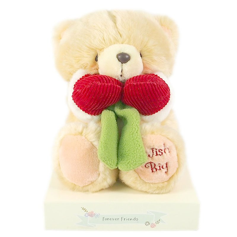 8吋/Christmas Wishing Fluffy Bear [Hallmark-ForeverFriends Christmas Series] - Stuffed Dolls & Figurines - Other Materials Gold