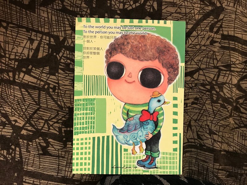 POPO│Big Eye Baby-Love. Postcard - Cards & Postcards - Paper Green