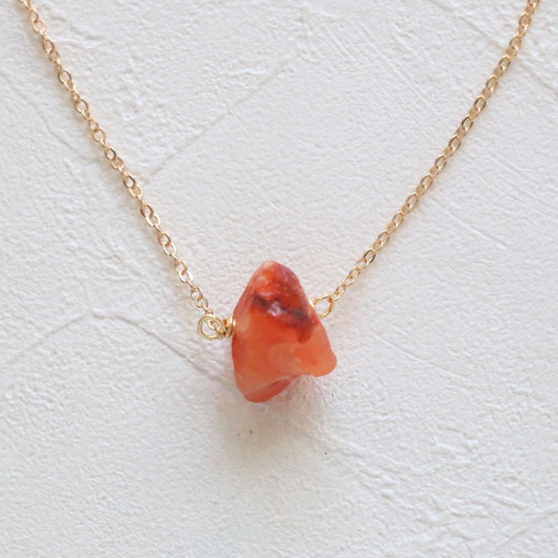 Carnelian necklace - natural crystal necklace 18k gold plated / silver plated - Necklaces - Gemstone Red