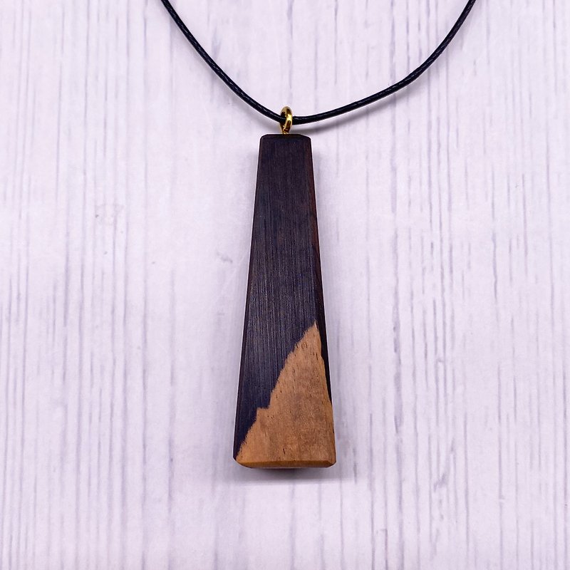 Golden Ratio Wooden Cone Necklace - สร้อยคอ - ไม้ สีดำ