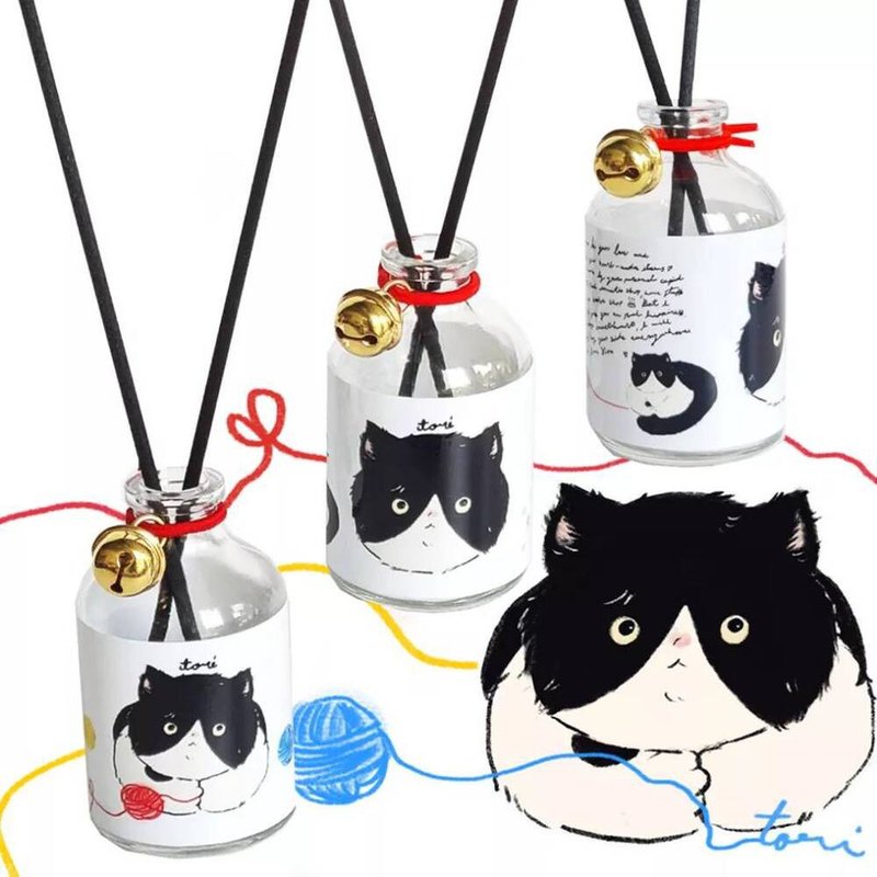 TORIAROMA Bell JUJU CAT SS Diffuser  Upgrade your room to be cute. - 香氛/精油/擴香 - 玻璃 黑色