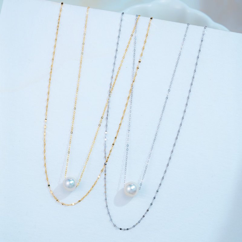 Akoya Double Layer Passepartout 18K Gold Necklace - Necklaces - Pearl 