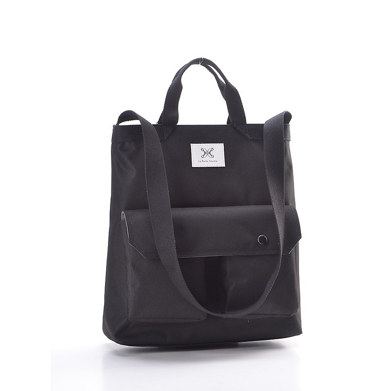 LaPoche Secrete: Wen Qing Gift _ Waterproof dual-use canvas bag _ can shoulder back - Messenger Bags & Sling Bags - Waterproof Material Black