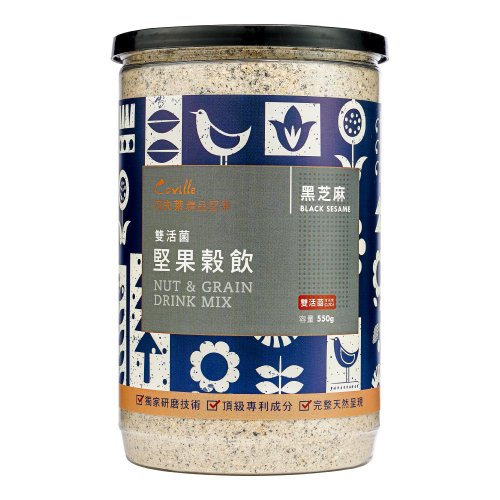 可夫萊精品堅果 【可夫萊精品堅果】雙活菌堅果穀飲-黑芝麻 550g/罐