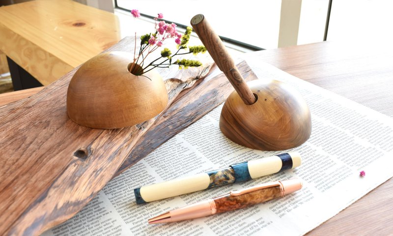 CYPRESS 肖楠多用途筆座  原木花紋  自帶木質香氣  可做擴香木 - 筆筒/筆座 - 木頭 咖啡色