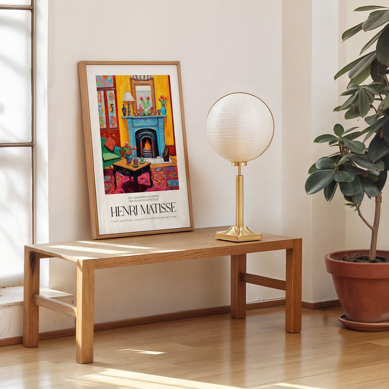 暖炉と深紅のシンフォニー / マティス風 ポスター フレームなし アートプリント 壁掛け - ポスター・絵 - 紙 