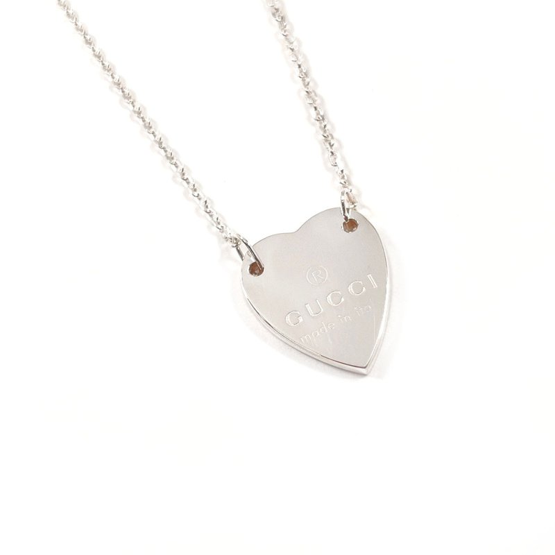 【日本直送 中古美品】グッチ GUCCI ネックレス 223512 J8400 8106 トレードマーク ハート シルバー925 アクセサリー 新品仕上げ済み - 項鍊 - 純銀 銀色