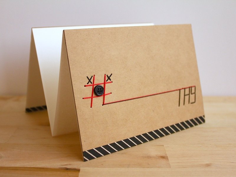 Handmade A6 Accordion Card - #TIC-TAC-TOE (手工作六面卡片) - Cards & Postcards - Paper Brown