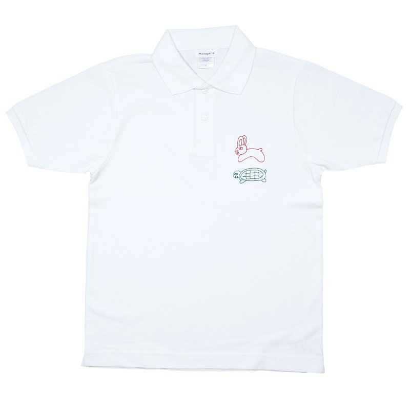 usagi to kame polo shirt -Rabbit and turtle Polo- - Other - Cotton & Hemp White