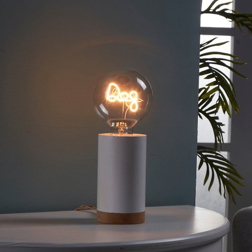 DarkSteve 「演活生命」 圓柱形木制小夜燈 - 含1個小狗LED燈泡