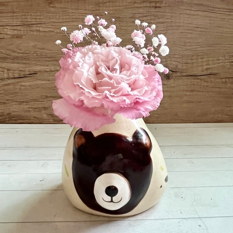 A Lu Cute Bear Pottery/Decorations/Gifts/Hand-painted Original Only One Piece - เซรามิก - ดินเผา หลากหลายสี