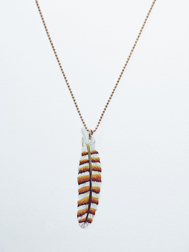 Hand Painted Necklace-Feather