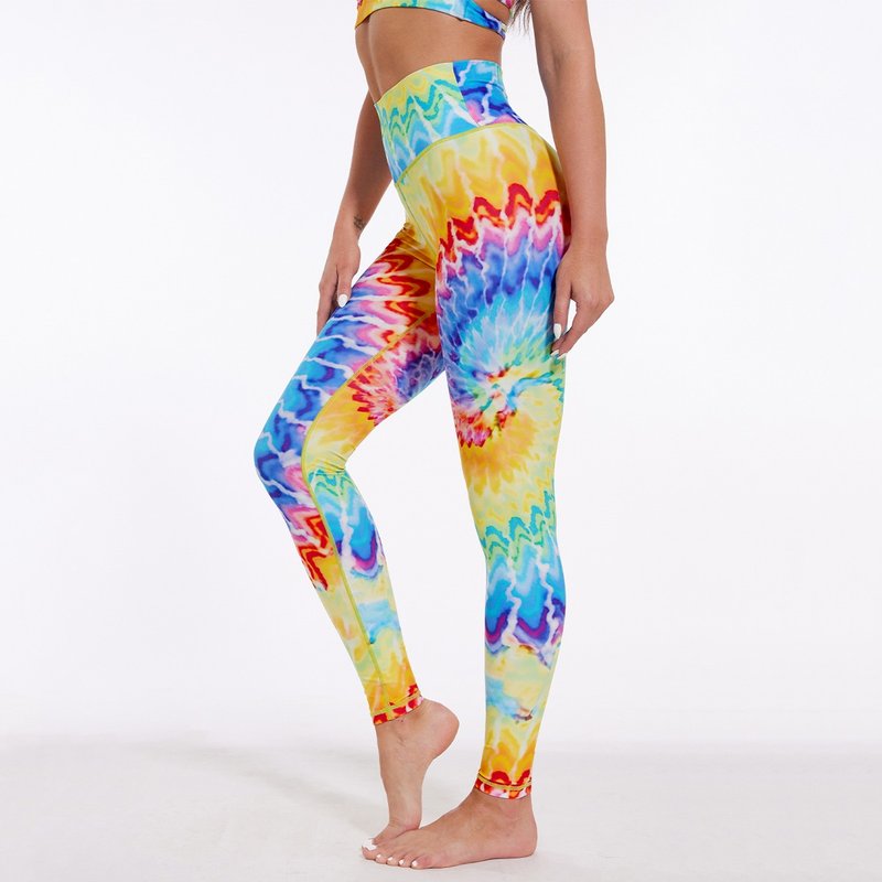 Rainbow Spiral High-waisted Leggings - Women's Sportswear Bottoms - Eco-Friendly Materials Multicolor