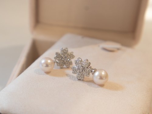 433 STUDIO 7-7.5mm Akoya珍珠 -S925櫻花-S925銀耳針