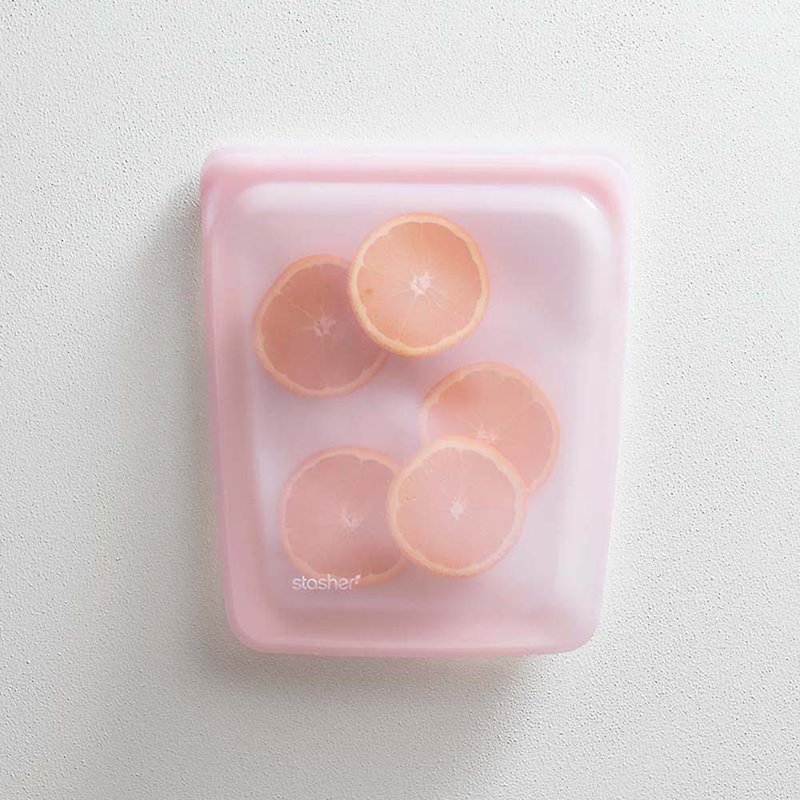 【快速出貨】美國 Stasher 大長形矽膠密封袋-粉紅色 - 便當盒/飯盒 - 矽膠 粉紅色