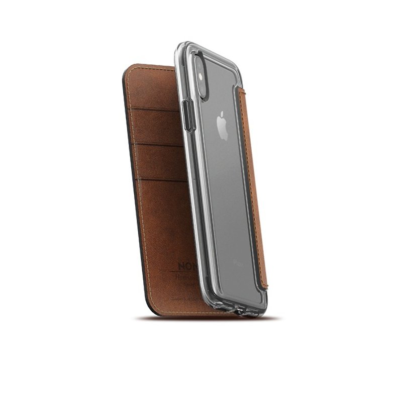 US NOMADxHORWEEN iPhone X / Xs transparent back cover leather protective sleeve 855848007144 - Phone Cases - Genuine Leather Brown