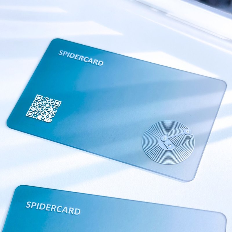 冰透藍 - SpiderCard 數位名片NFC卡 - 科技小物 - 塑膠 黑色