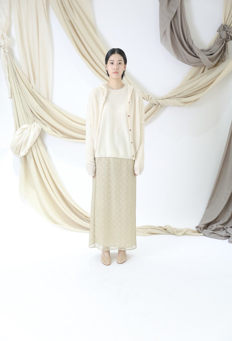 Ribbed collar long-sleeved sweater - เสื้อผู้หญิง - ขนแกะ ขาว