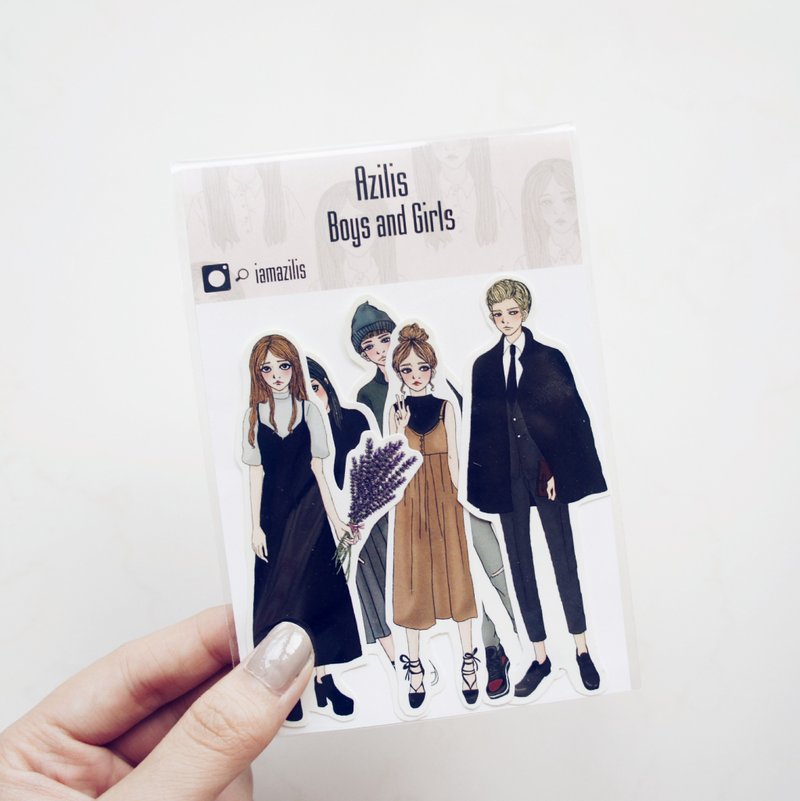 ◆ Boys and Girls ◆ 5 into sticker set - สติกเกอร์ - กระดาษ 