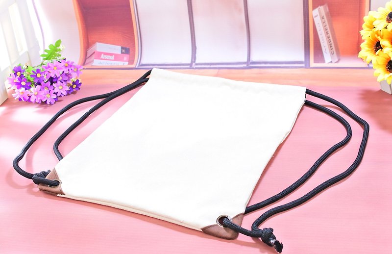 無染帆布 減壓背帶  束口後背包 蝶谷巴特可用 - 背囊/背包 - 棉．麻 