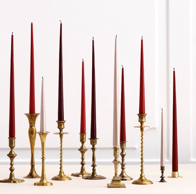 ester&erik 細錐蠟燭 深紫紅 蠟燭 裝飾蠟燭 Taper Candles - 香氛蠟燭/燭台 - 蠟 