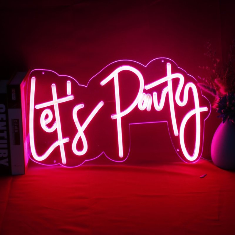 Let's Party霓虹燈LED發光字Neon Sign招牌客製訂做禮物設計壓克 - 燈具/燈飾 - 壓克力 透明