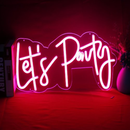 霓虹燈客制 Let's Party霓虹燈LED發光字Neon Sign招牌客製訂做禮物設計壓克