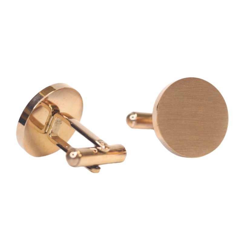 chapeaunoir round Rose Gold cufflinks - กระดุมข้อมือ - โลหะ สีทอง