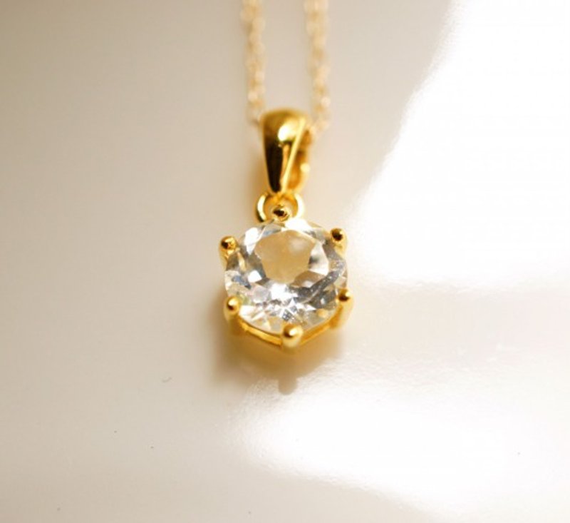 K18 finest white topaz necklace Stella - สร้อยคอ - เครื่องเพชรพลอย สีใส