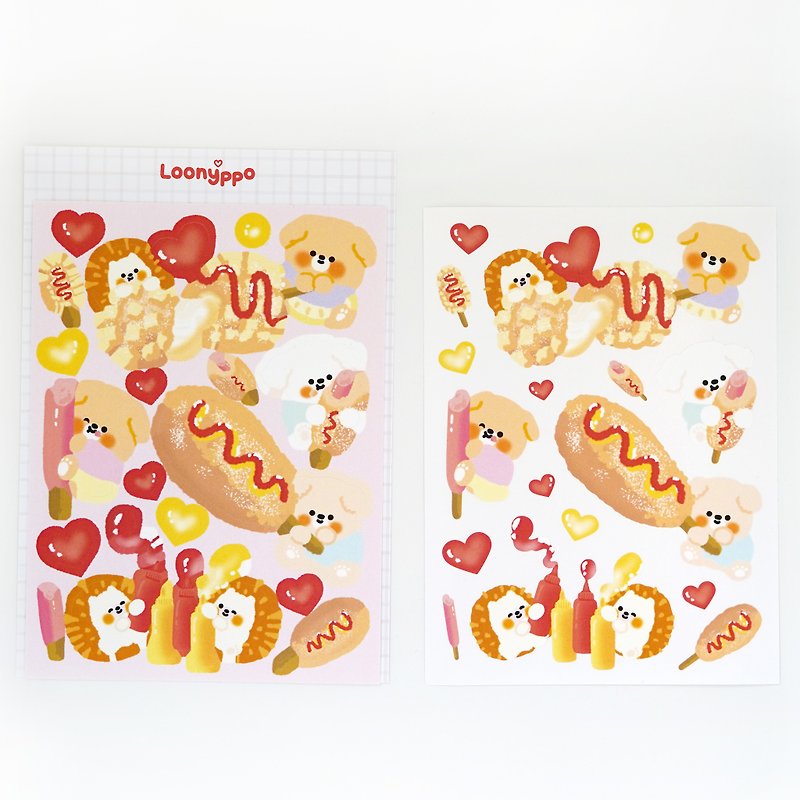 Love Hot Dogs sticker - สติกเกอร์ - กระดาษ 