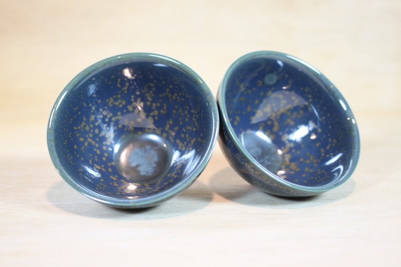 [I Love Mom] Rich Sapphire Glaze Matching Cups and Tea Bowls Works by the Famous Ye Minxiang - ถ้วย - ดินเผา 