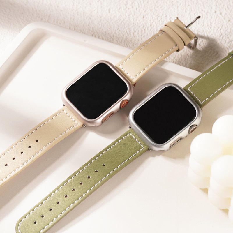 Apple watch - Stitched Genuine Leather Apple Watch Band - สายนาฬิกา - หนังแท้ 