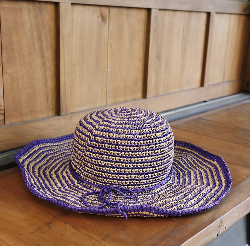 ChiChi Handmade-Hand Knitted-Outing/Light Travel/Birthday Gift/Rap Secret - Hats & Caps - Paper Purple