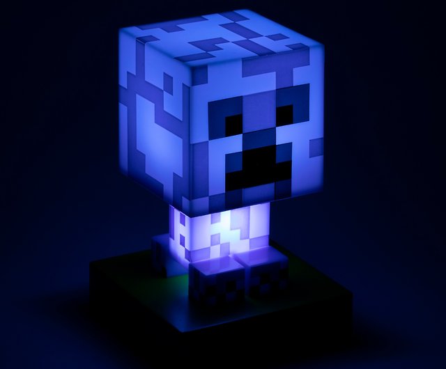 Neon blue creeper icon, minecraft icon on transparent background Stock  Illustration