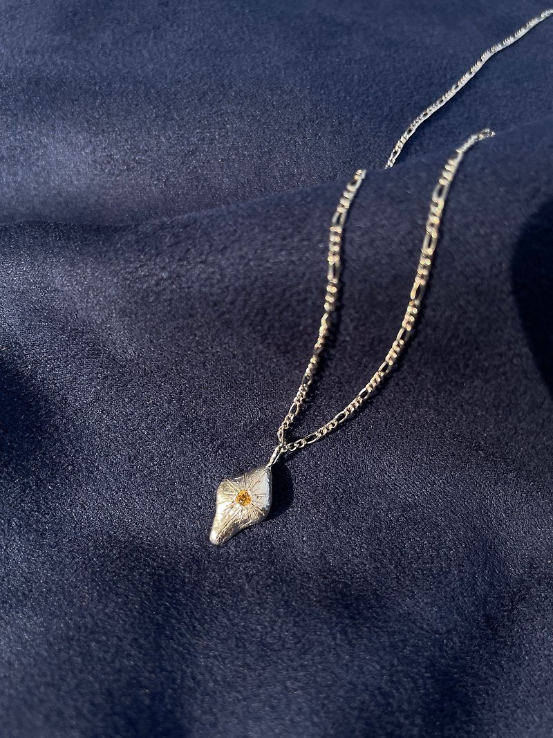 Sun, Moon and Stars-mini Solana silver original metalwork necklace sterling silver rhodium plated - Necklaces - Sterling Silver Silver