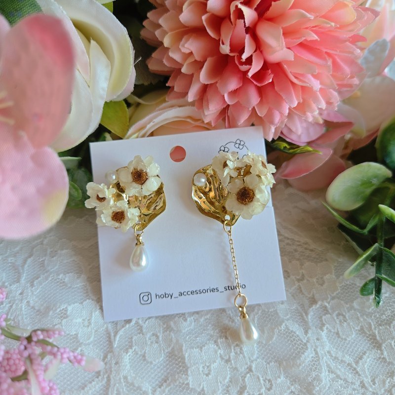 玉露金盞 耳環 耳夾 原創 手作 送禮 - 耳環/耳夾/耳骨夾 - 其他金屬 金色