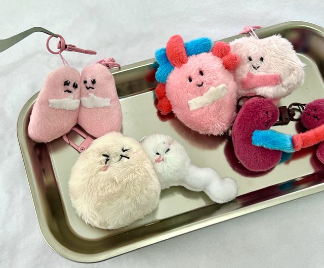 両肺キーホルダー（マグネット付き） - ショップ pinponcrafts