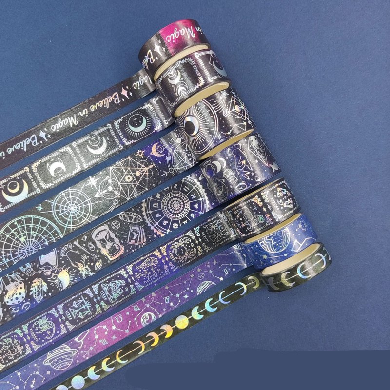 Set of paper tapes - astrological secrets, constellations, stars, starry sky and universe - Washi Tape - Paper 