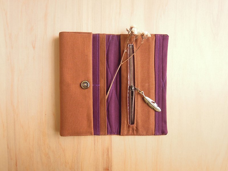 Your Vintage Bi-fold Wallets - Fabric Wallets - Caramel Brown - Wallets - Cotton & Hemp Brown