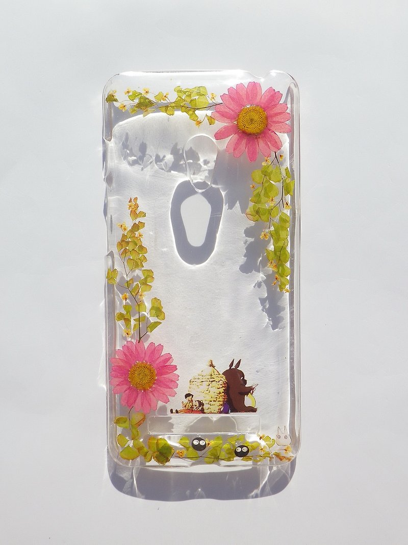 Pressed flowers phone case, Handmade with dry flowers, ASUS Zefone 5, Totoro - Phone Cases - Plastic 