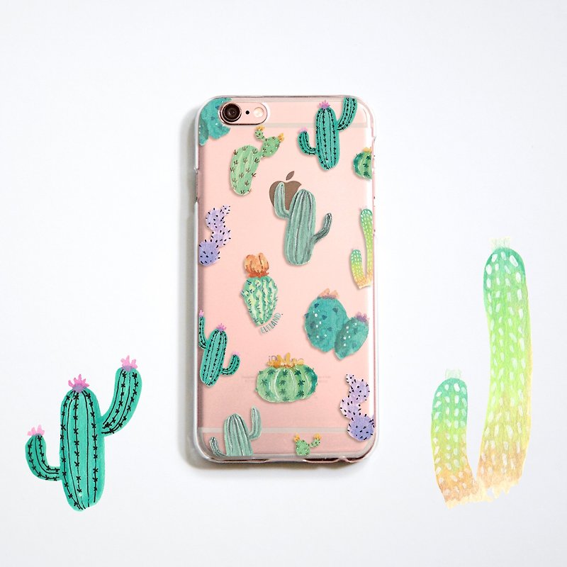 The Cactus pattern phone case, for iPhone, Samsung - เคส/ซองมือถือ - พลาสติก หลากหลายสี