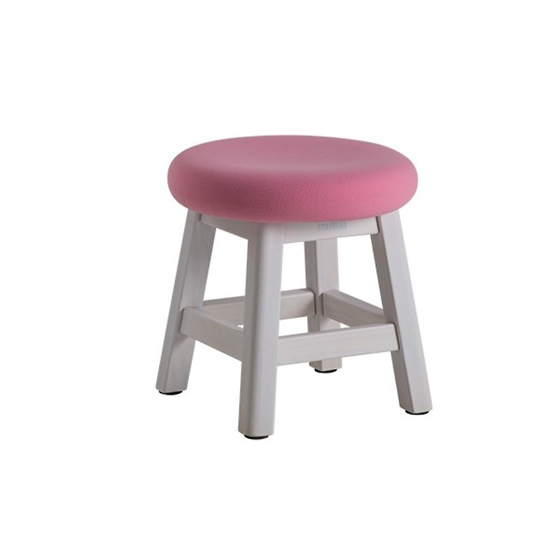 Stool. Ya Recreational mini stool (white wash) (pink) ─ door [love] - เฟอร์นิเจอร์เด็ก - ไม้ 