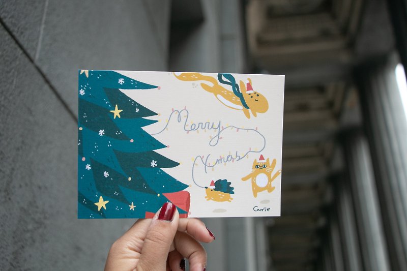 聖誕快樂 / 聖誕卡 Carrie Xmas Card - 卡片/明信片 - 紙 黃色