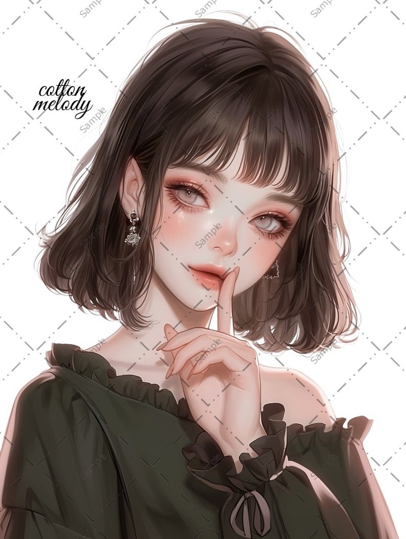 original sticker no.1439 人物ステッカー オリジナルステッカー 人物ステッカー 女の子ステッカー オリジナル人物ステッカー - 貼紙 - 紙 