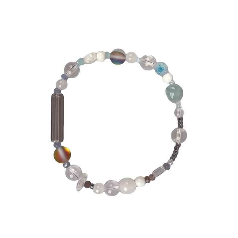 Sky Blue Natural Stone Bracelet 023 - 手鍊/手環 - 寶石 多色