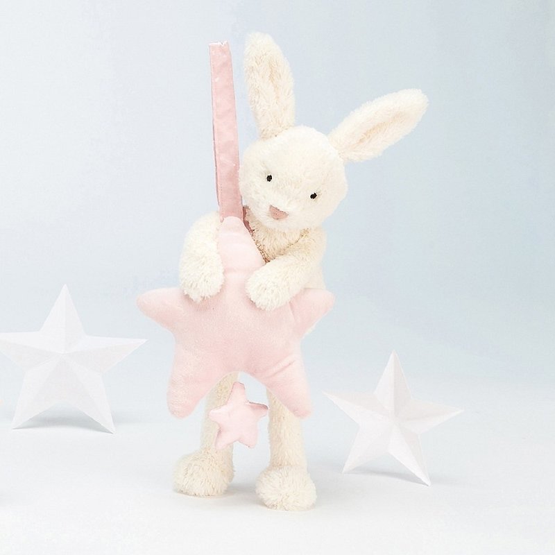 Jellycat Musical Pull Star Pink Bunny - Kids' Toys - Polyester Pink