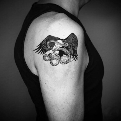 OhMyTat OhMyTat 鷹蛇 Eagle Snake 刺青圖案紋身貼紙 (2 張)