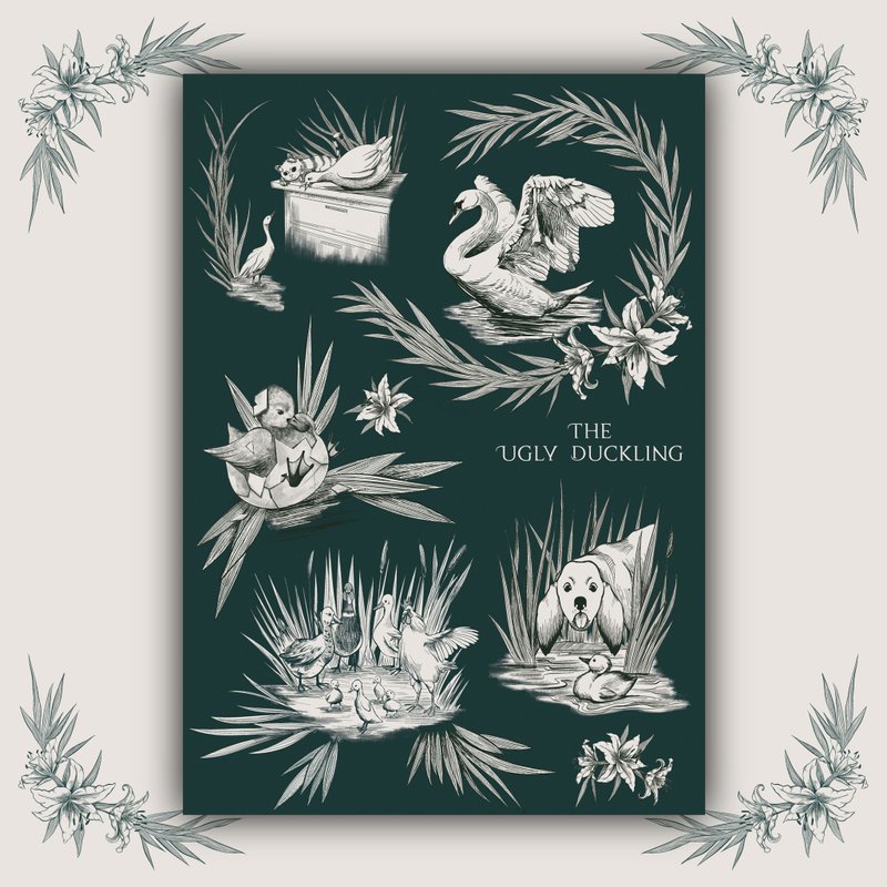 The Ugly Duckling Sticker - 貼紙 - 其他材質 綠色